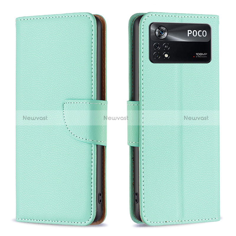 Leather Case Stands Flip Cover Holder B06F for Xiaomi Poco X4 Pro 5G