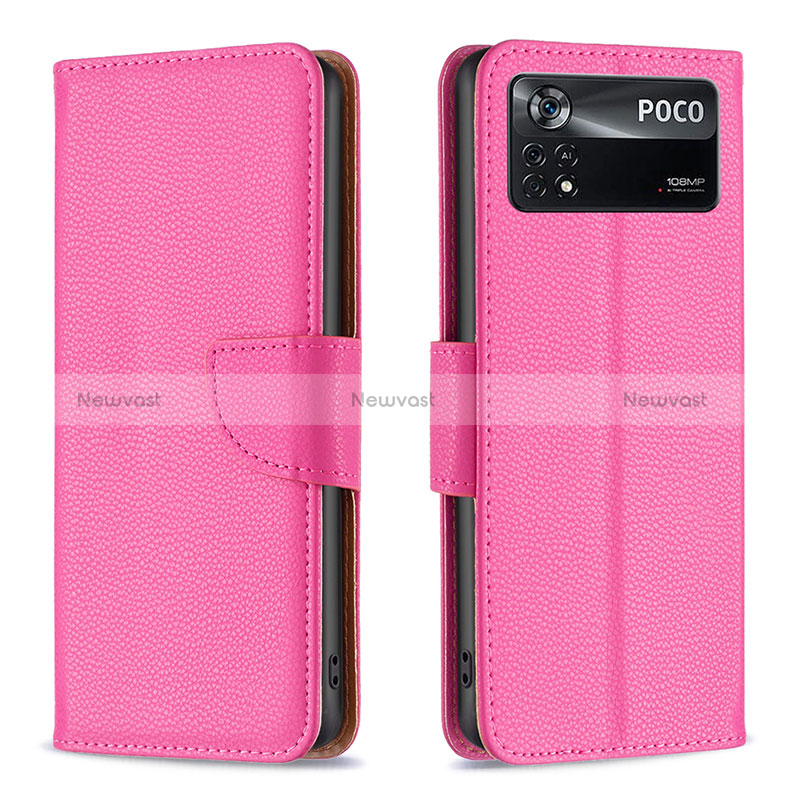 Leather Case Stands Flip Cover Holder B06F for Xiaomi Poco X4 Pro 5G