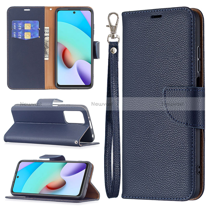 Leather Case Stands Flip Cover Holder B06F for Xiaomi Redmi 10 (2022)