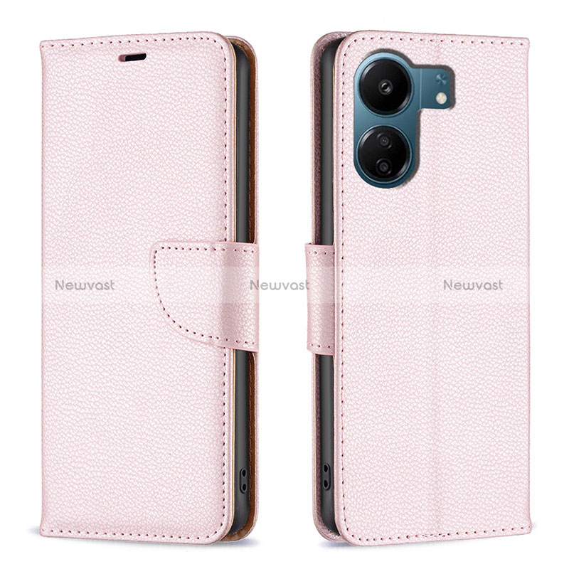 Leather Case Stands Flip Cover Holder B06F for Xiaomi Redmi 13C