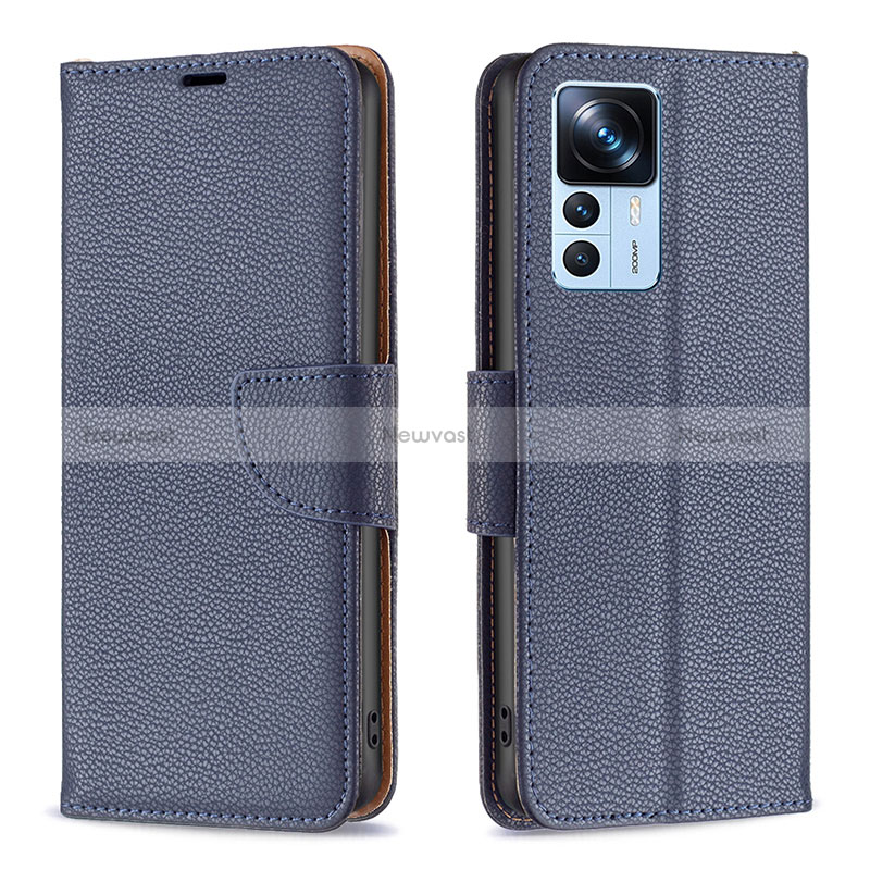 Leather Case Stands Flip Cover Holder B06F for Xiaomi Redmi K50 Ultra 5G Blue