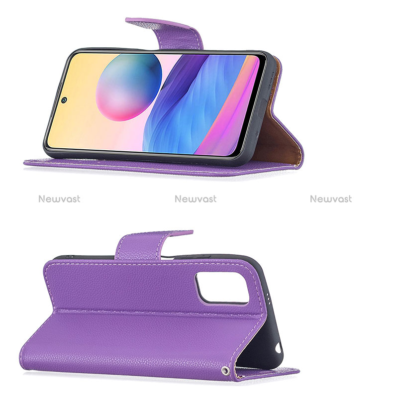 Leather Case Stands Flip Cover Holder B06F for Xiaomi Redmi Note 10 5G