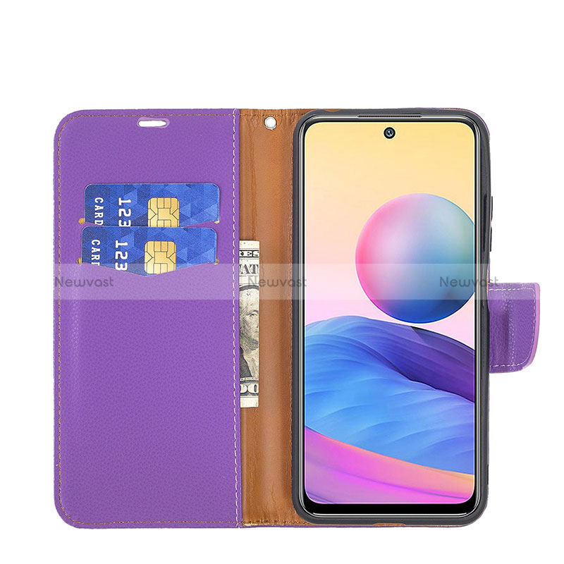 Leather Case Stands Flip Cover Holder B06F for Xiaomi Redmi Note 10 5G