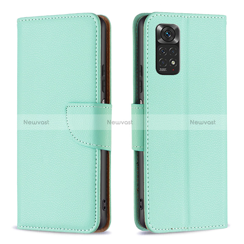 Leather Case Stands Flip Cover Holder B06F for Xiaomi Redmi Note 11 4G (2022)