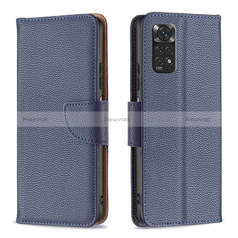 Leather Case Stands Flip Cover Holder B06F for Xiaomi Redmi Note 11 4G (2022)