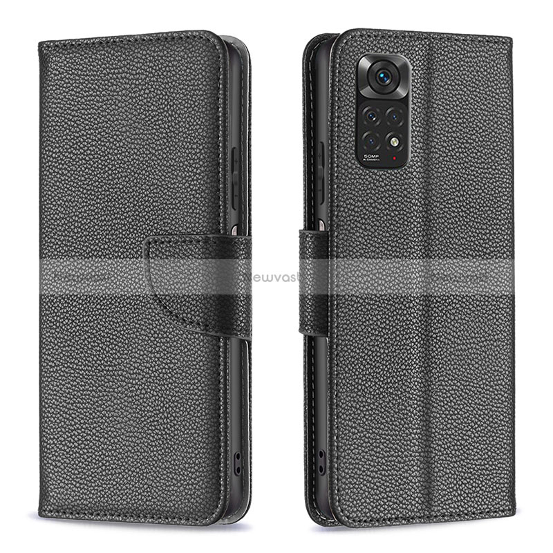 Leather Case Stands Flip Cover Holder B06F for Xiaomi Redmi Note 11 4G (2022)