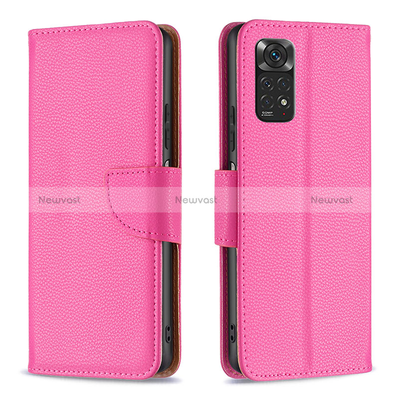 Leather Case Stands Flip Cover Holder B06F for Xiaomi Redmi Note 11 4G (2022)