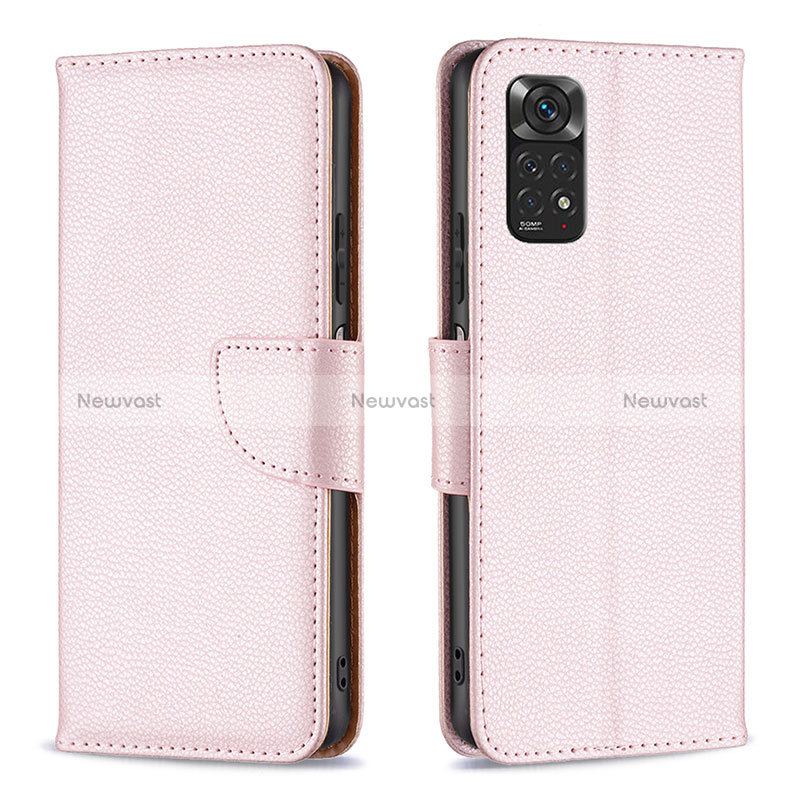 Leather Case Stands Flip Cover Holder B06F for Xiaomi Redmi Note 11 4G (2022)