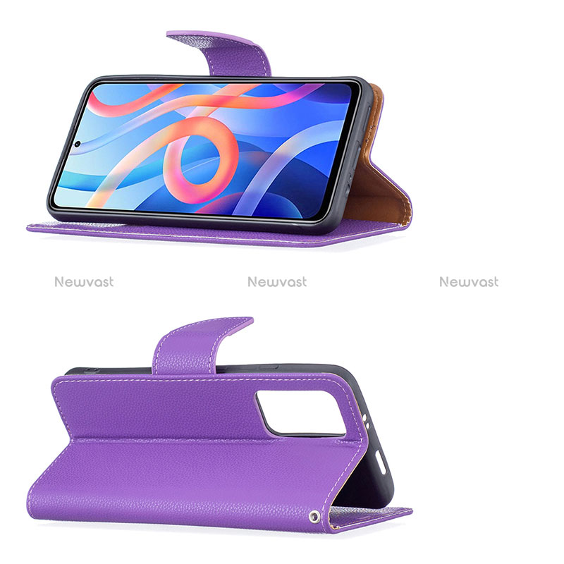 Leather Case Stands Flip Cover Holder B06F for Xiaomi Redmi Note 11 5G