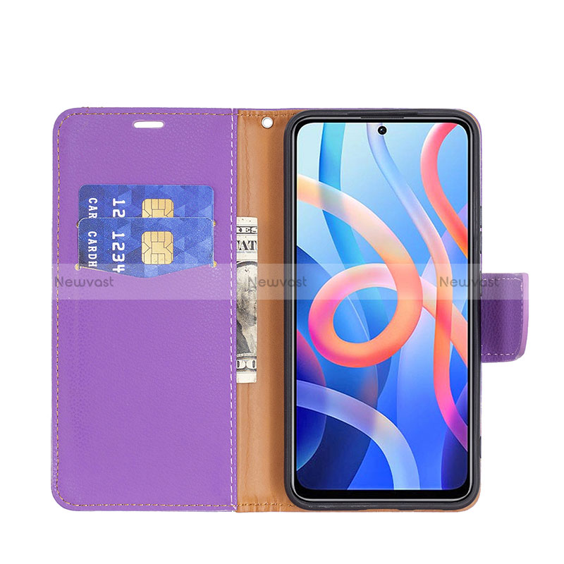 Leather Case Stands Flip Cover Holder B06F for Xiaomi Redmi Note 11 5G