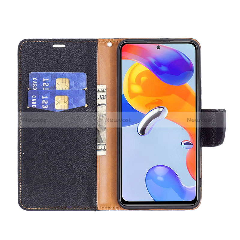 Leather Case Stands Flip Cover Holder B06F for Xiaomi Redmi Note 11 Pro 4G