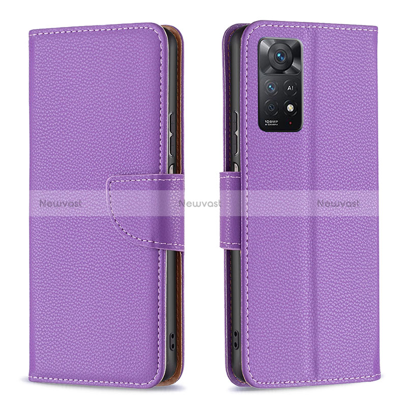 Leather Case Stands Flip Cover Holder B06F for Xiaomi Redmi Note 11 Pro 4G