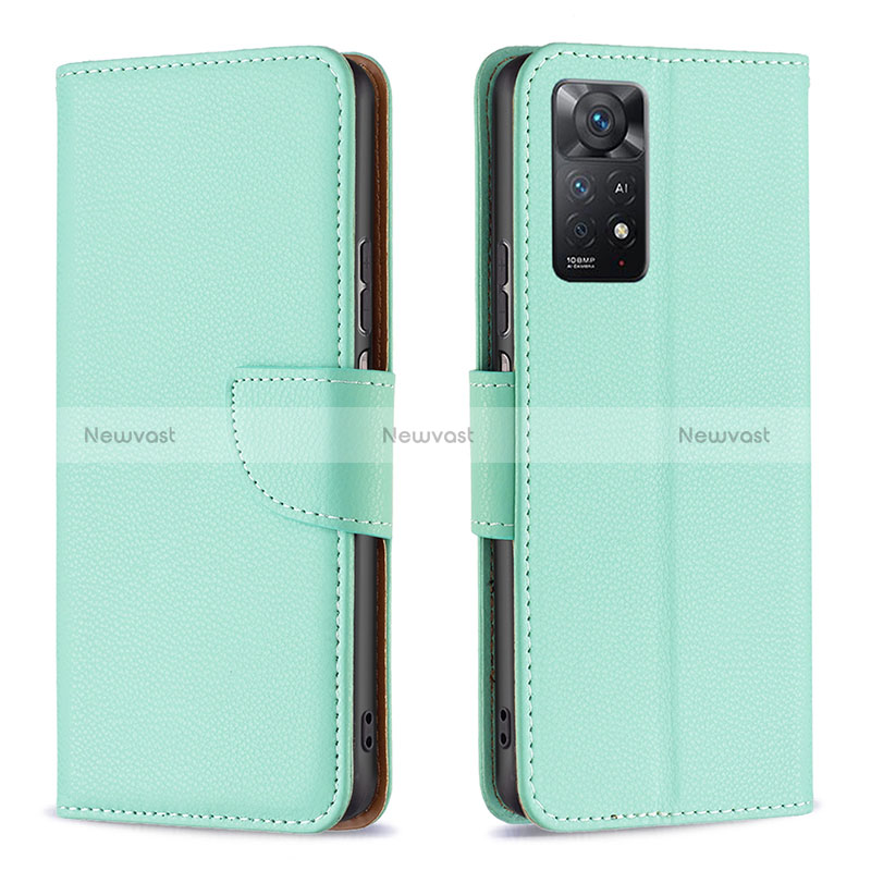 Leather Case Stands Flip Cover Holder B06F for Xiaomi Redmi Note 11 Pro 4G