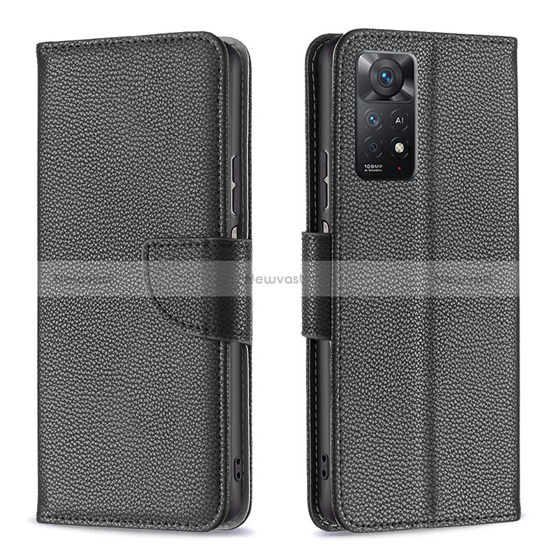 Leather Case Stands Flip Cover Holder B06F for Xiaomi Redmi Note 11 Pro 4G