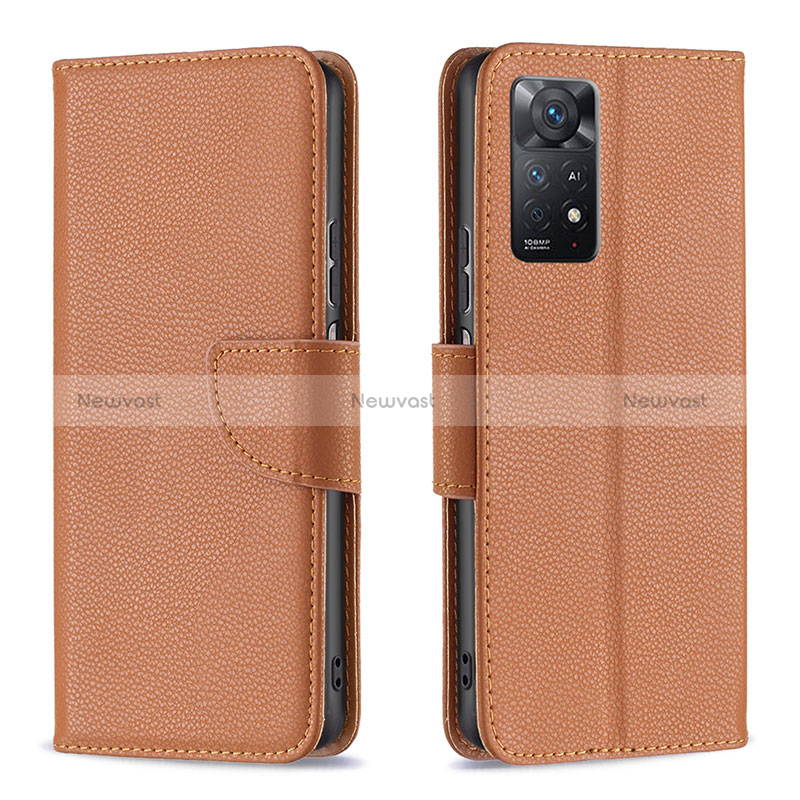 Leather Case Stands Flip Cover Holder B06F for Xiaomi Redmi Note 11 Pro 5G