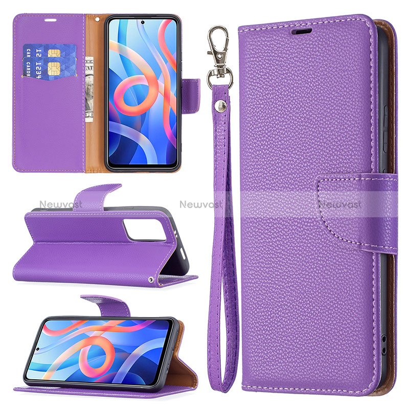 Leather Case Stands Flip Cover Holder B06F for Xiaomi Redmi Note 11T 5G