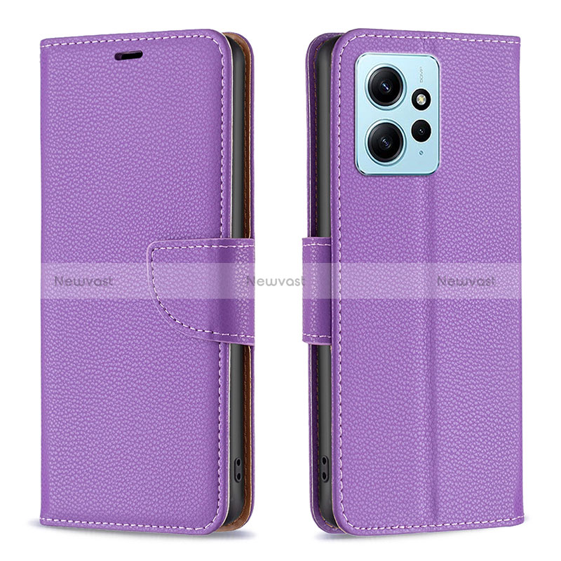 Leather Case Stands Flip Cover Holder B06F for Xiaomi Redmi Note 12 4G