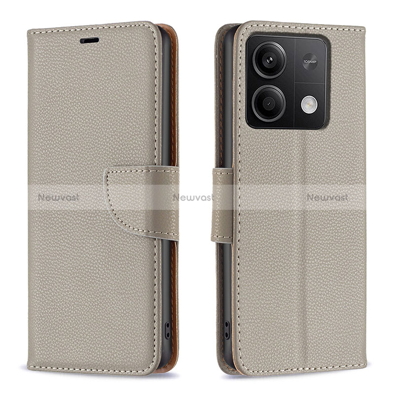 Leather Case Stands Flip Cover Holder B06F for Xiaomi Redmi Note 13 5G