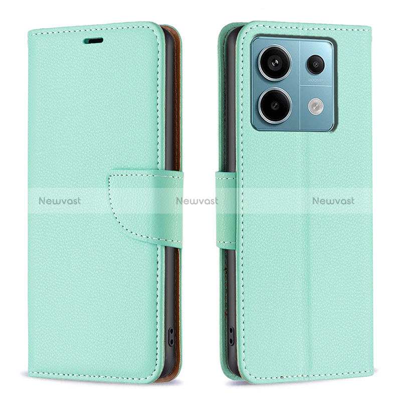 Leather Case Stands Flip Cover Holder B06F for Xiaomi Redmi Note 13 Pro 5G