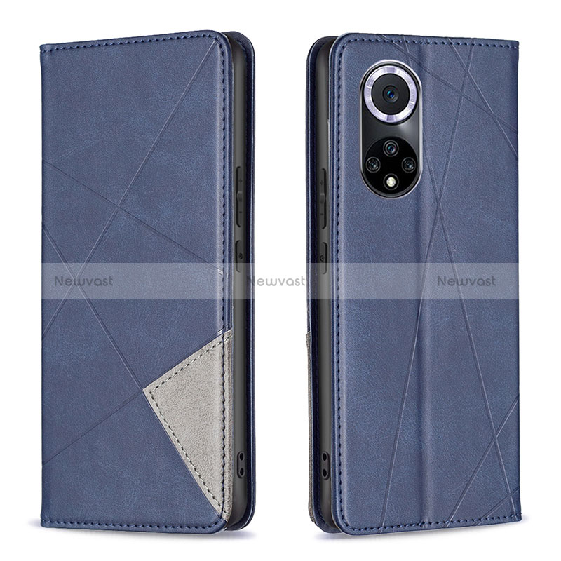 Leather Case Stands Flip Cover Holder B07F for Huawei Honor 50 5G Blue