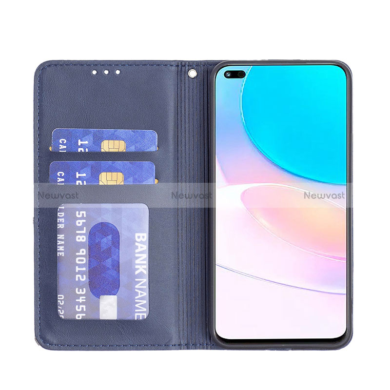 Leather Case Stands Flip Cover Holder B07F for Huawei Nova 8i