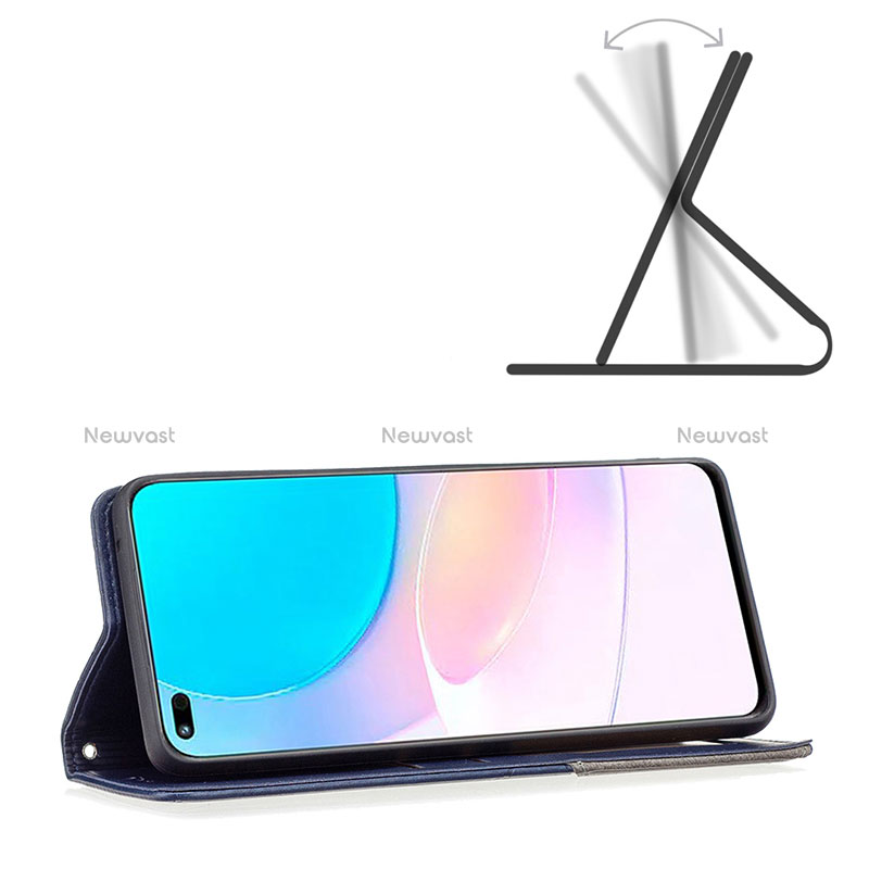 Leather Case Stands Flip Cover Holder B07F for Huawei Nova 8i