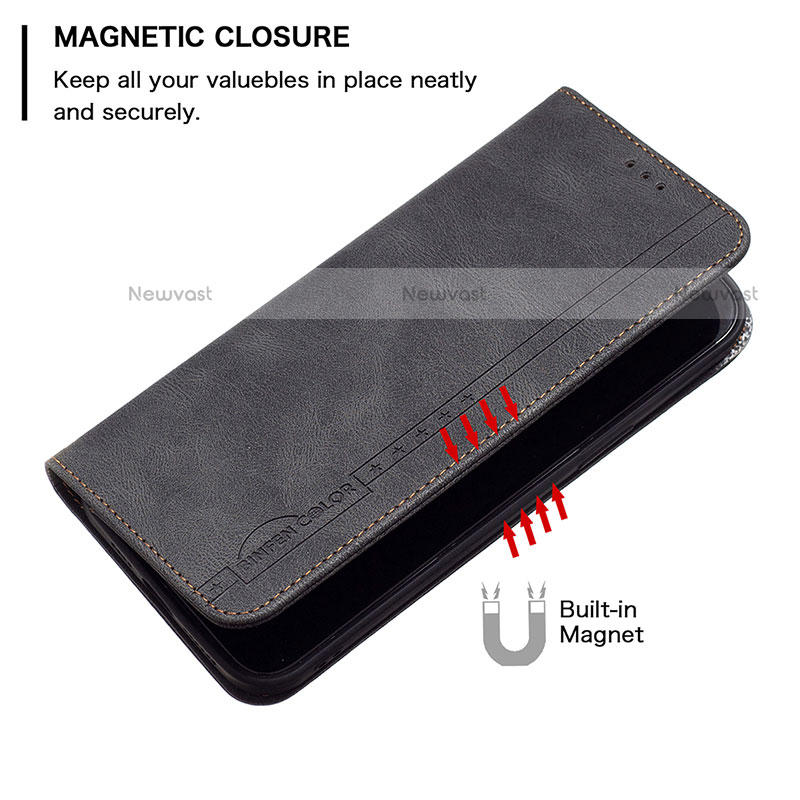 Leather Case Stands Flip Cover Holder B07F for Motorola Moto E32s