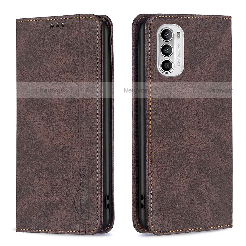 Leather Case Stands Flip Cover Holder B07F for Motorola Moto Edge (2022) 5G