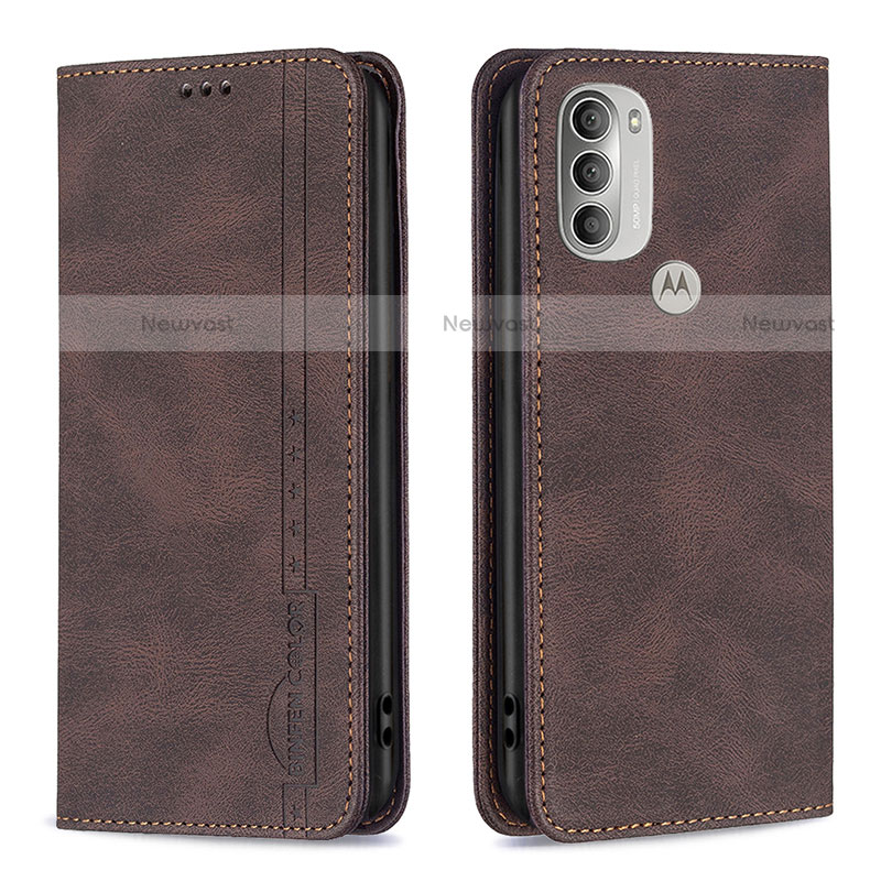 Leather Case Stands Flip Cover Holder B07F for Motorola Moto G51 5G