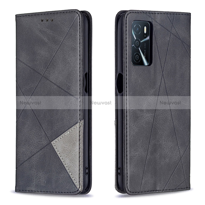 Leather Case Stands Flip Cover Holder B07F for Oppo A16