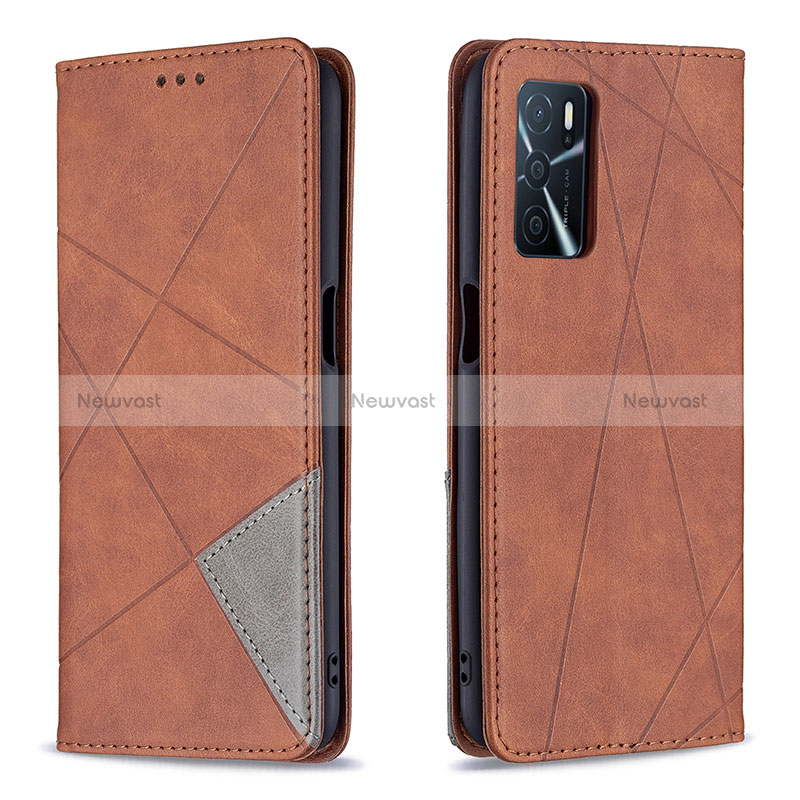 Leather Case Stands Flip Cover Holder B07F for Oppo A16