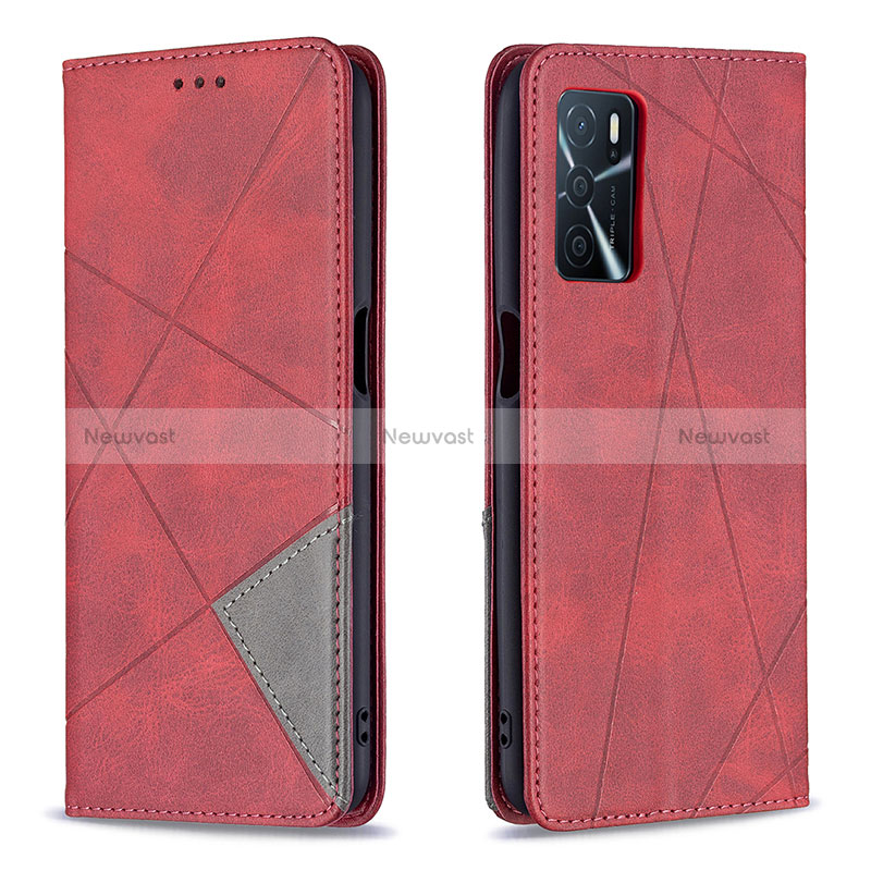 Leather Case Stands Flip Cover Holder B07F for Oppo A16