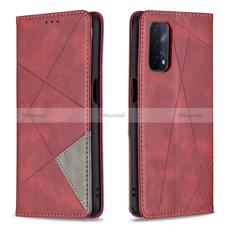 Leather Case Stands Flip Cover Holder B07F for Oppo A54 5G