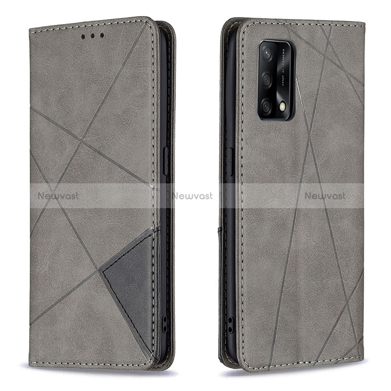 Leather Case Stands Flip Cover Holder B07F for Oppo F19