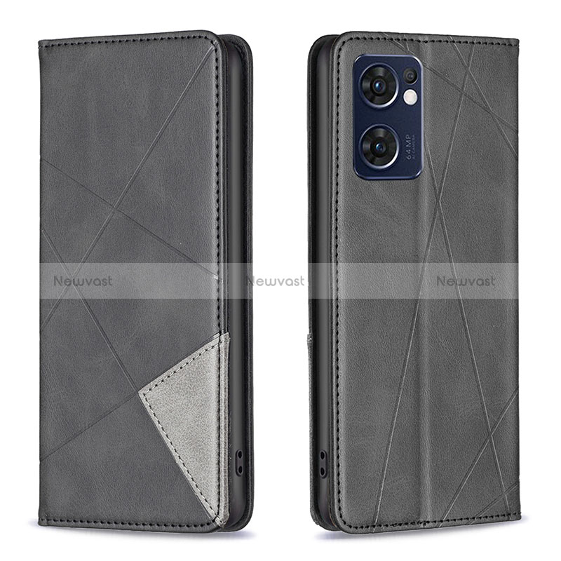 Leather Case Stands Flip Cover Holder B07F for Oppo Find X5 Lite 5G