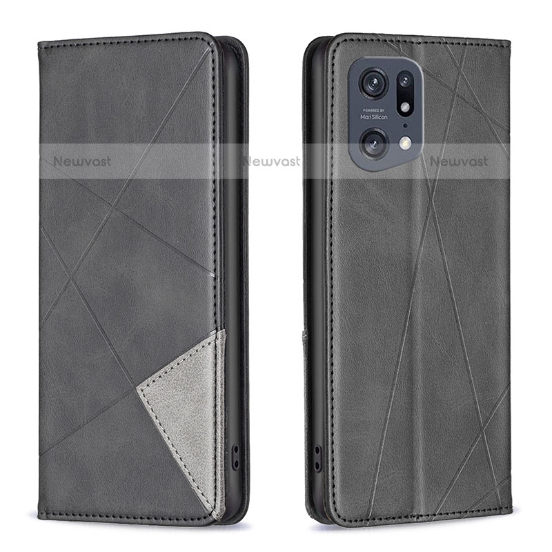 Leather Case Stands Flip Cover Holder B07F for Oppo Find X5 Pro 5G