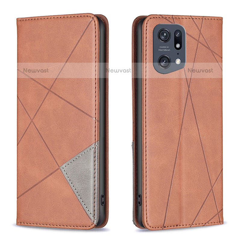 Leather Case Stands Flip Cover Holder B07F for Oppo Find X5 Pro 5G