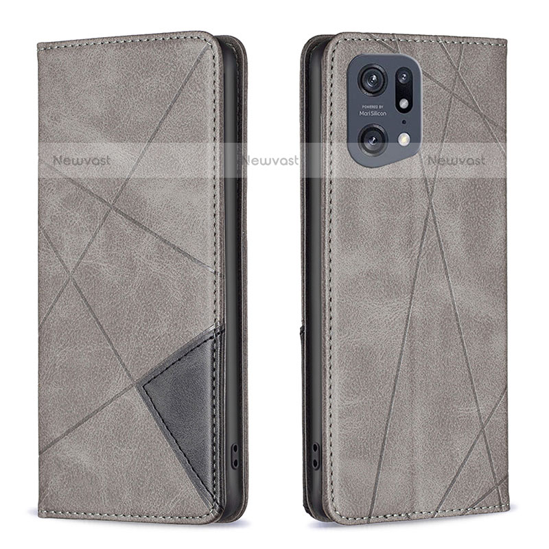 Leather Case Stands Flip Cover Holder B07F for Oppo Find X5 Pro 5G