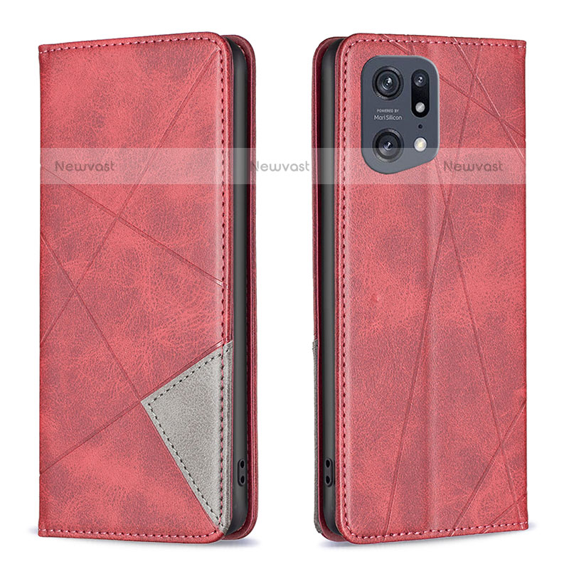 Leather Case Stands Flip Cover Holder B07F for Oppo Find X5 Pro 5G