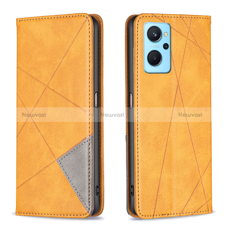 Leather Case Stands Flip Cover Holder B07F for Oppo K10 4G Light Brown