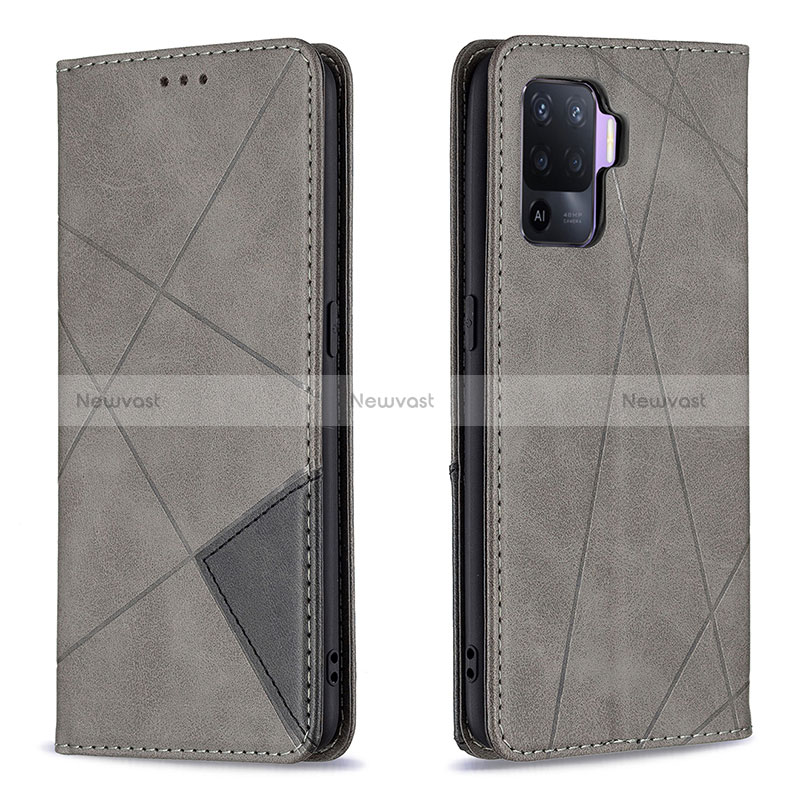 Leather Case Stands Flip Cover Holder B07F for Oppo Reno5 F