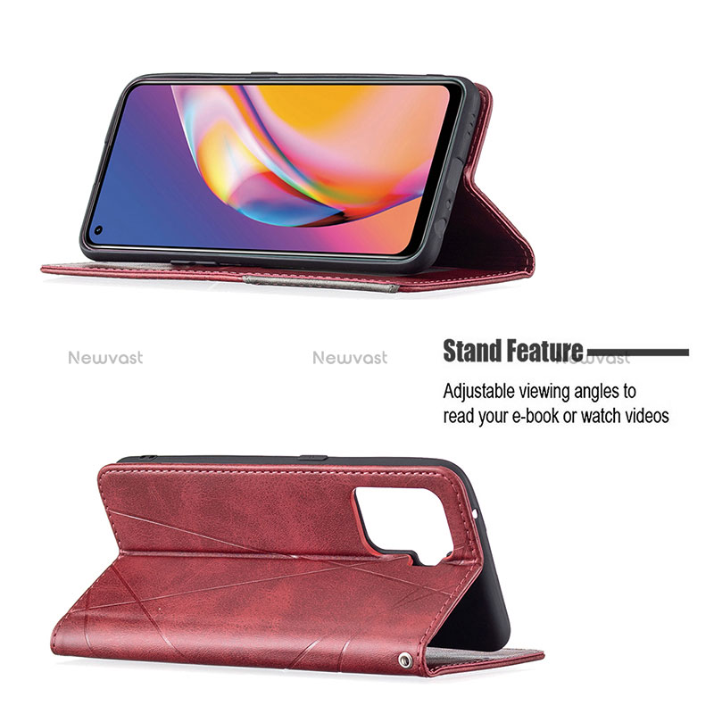 Leather Case Stands Flip Cover Holder B07F for Oppo Reno5 F