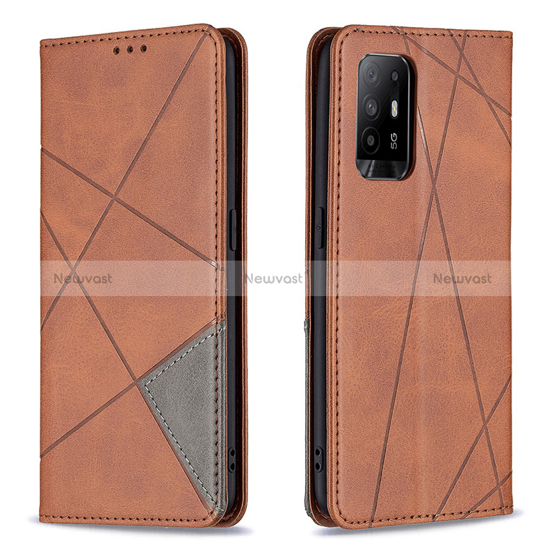 Leather Case Stands Flip Cover Holder B07F for Oppo Reno5 Z 5G