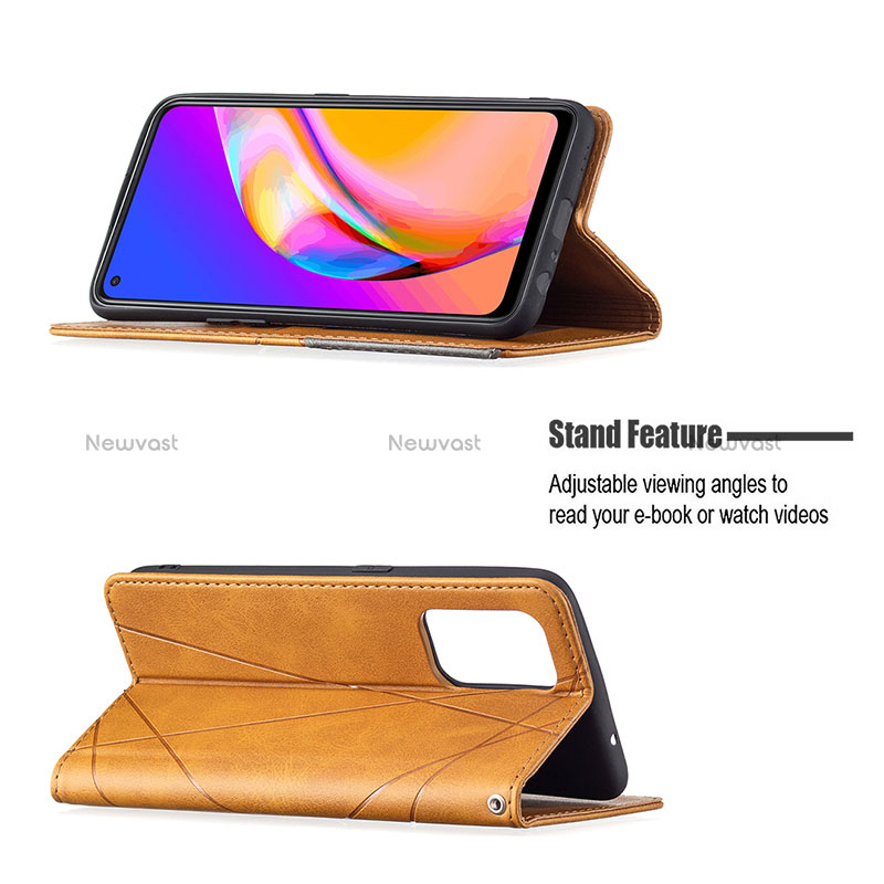 Leather Case Stands Flip Cover Holder B07F for Oppo Reno5 Z 5G