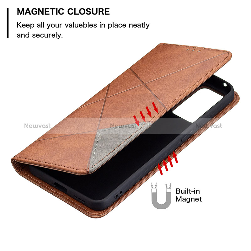 Leather Case Stands Flip Cover Holder B07F for Oppo Reno6 5G