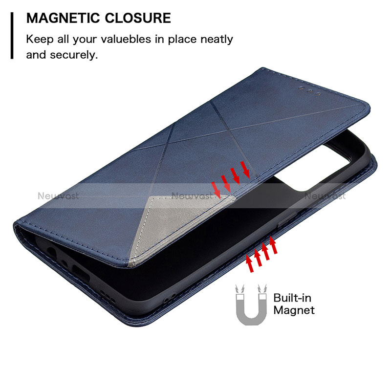 Leather Case Stands Flip Cover Holder B07F for Oppo Reno6 Lite