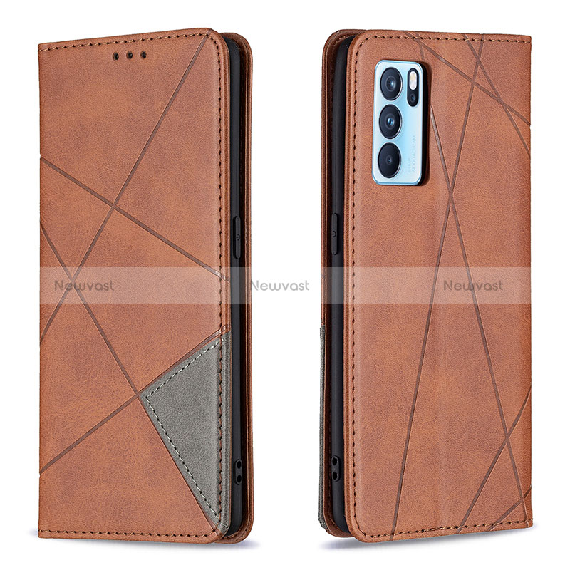 Leather Case Stands Flip Cover Holder B07F for Oppo Reno6 Pro 5G India