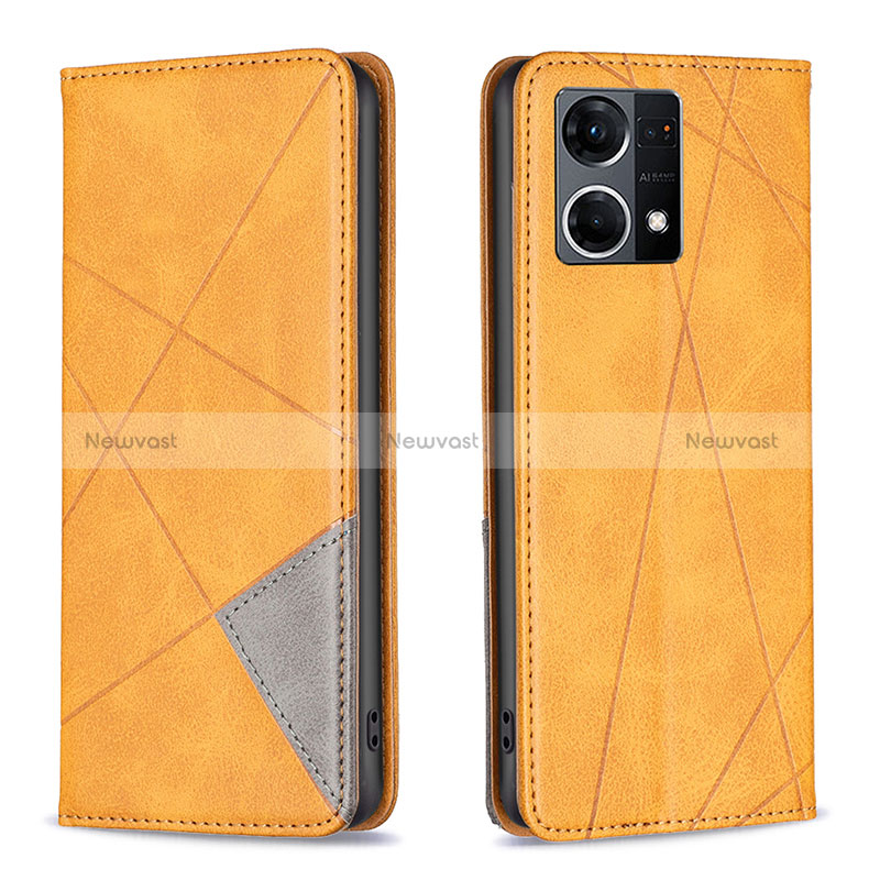 Leather Case Stands Flip Cover Holder B07F for Oppo Reno7 4G