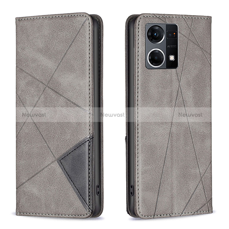 Leather Case Stands Flip Cover Holder B07F for Oppo Reno7 4G