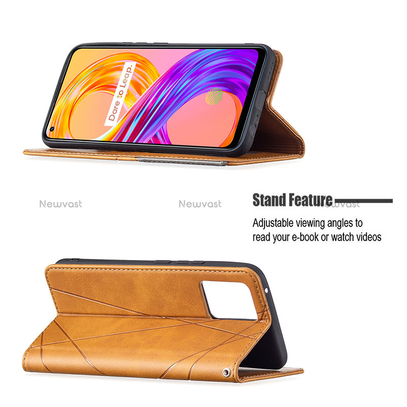 Leather Case Stands Flip Cover Holder B07F for Realme 8 4G